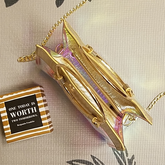 Gold Handle Clear Mini Satchel NWT - Picture 6 of 8